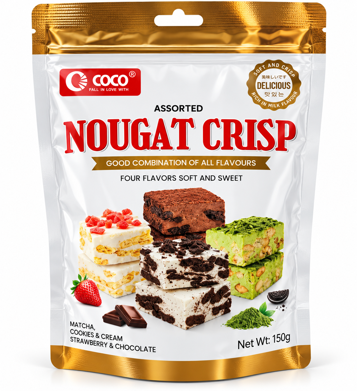 Coco Nougat Crisp Assorted 150g