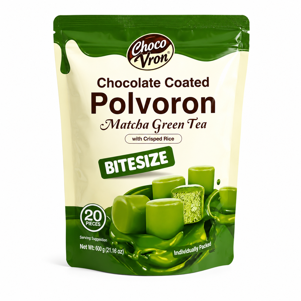 Chocovron Matcha Green Tea w/ Crisped Rice 80g