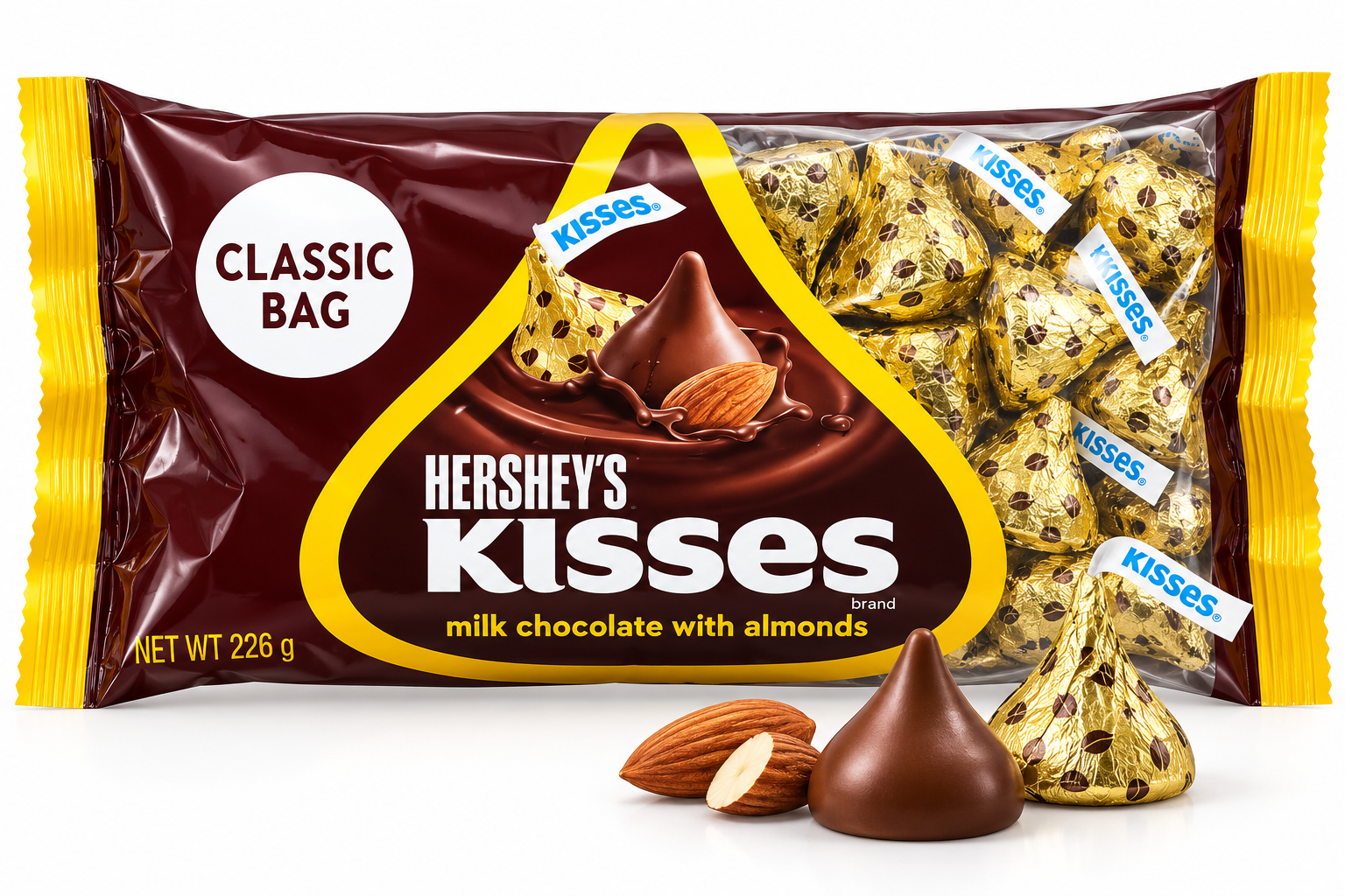 Kisses Milk Chocolate w/ Almonds 226g